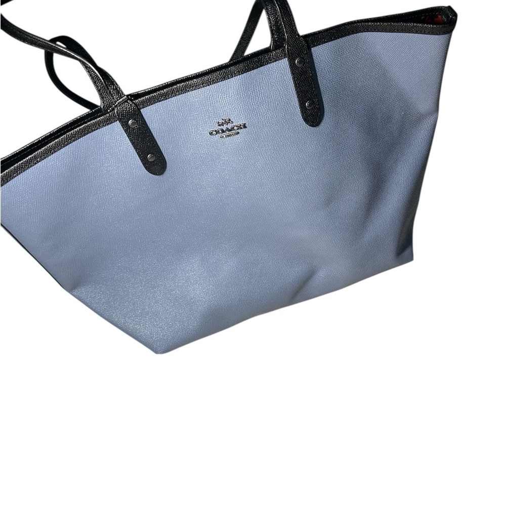 Coach Blue "Coach" Reversible City tote/ bonus pouch